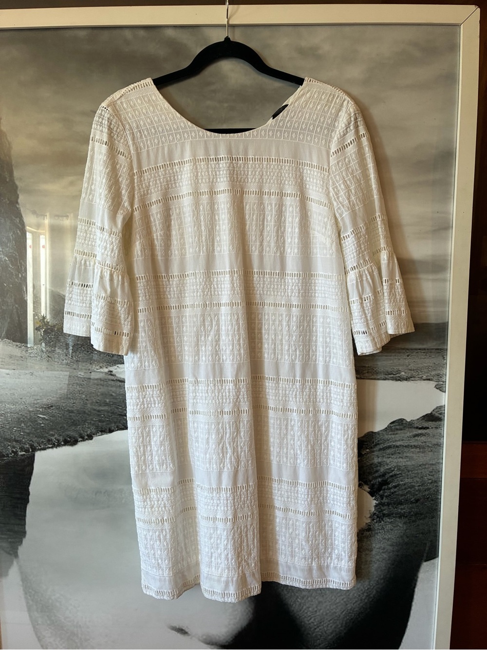 J Crew shutter sleeve shift dress in eyelet size 4